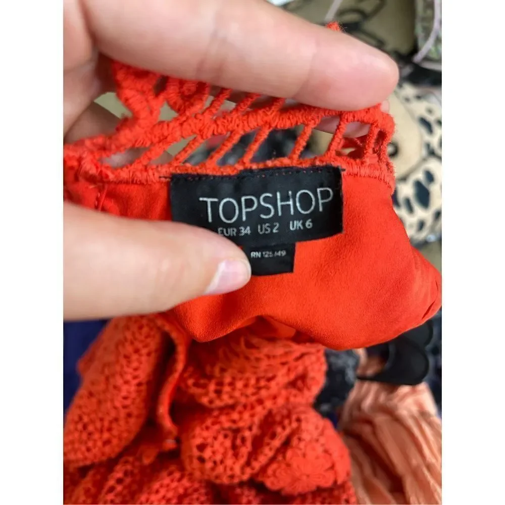 Topshop- Fitted Lace Dress Poppy ReD